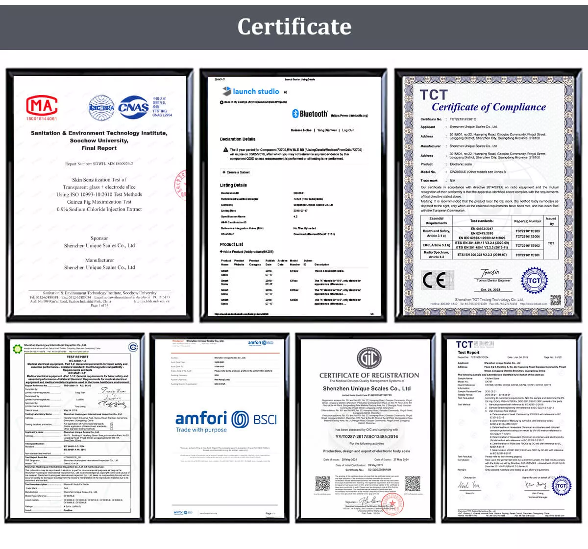 certificate of best kitchen scale