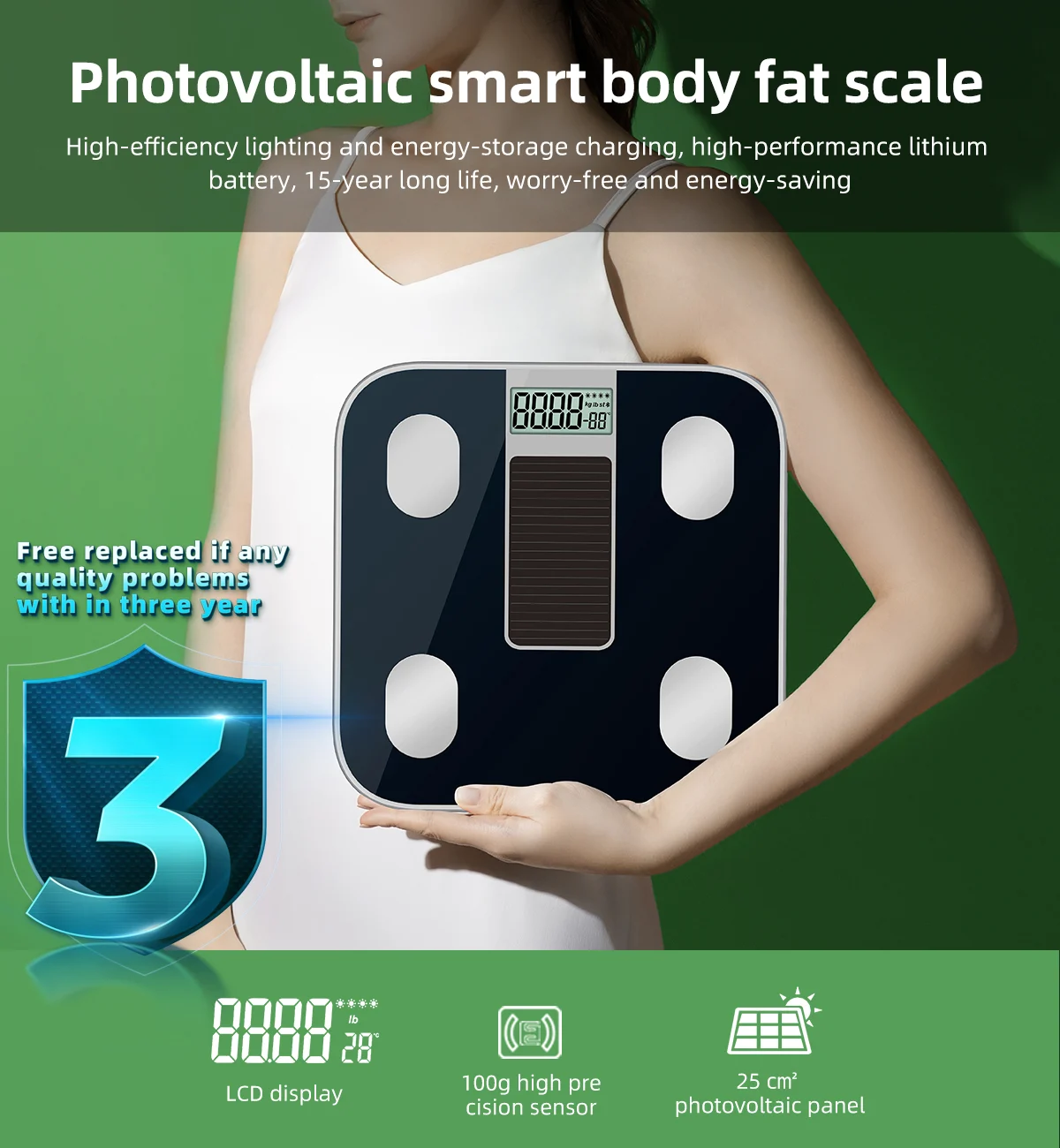 solar smart body fat scale